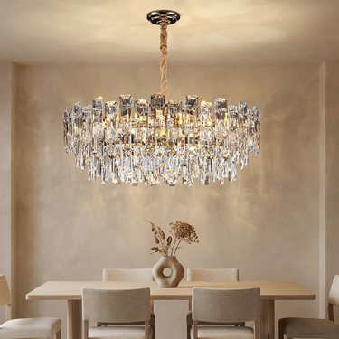 Selene chandelier above a dining table