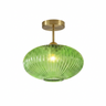 Cassia Ribbed Glass Semi Flush Mount Ceiling Light on white
