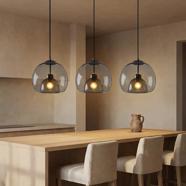 Lunette pendant above a kitchen island