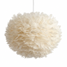 Ondine Soft Feather Globe Pendant Light on white